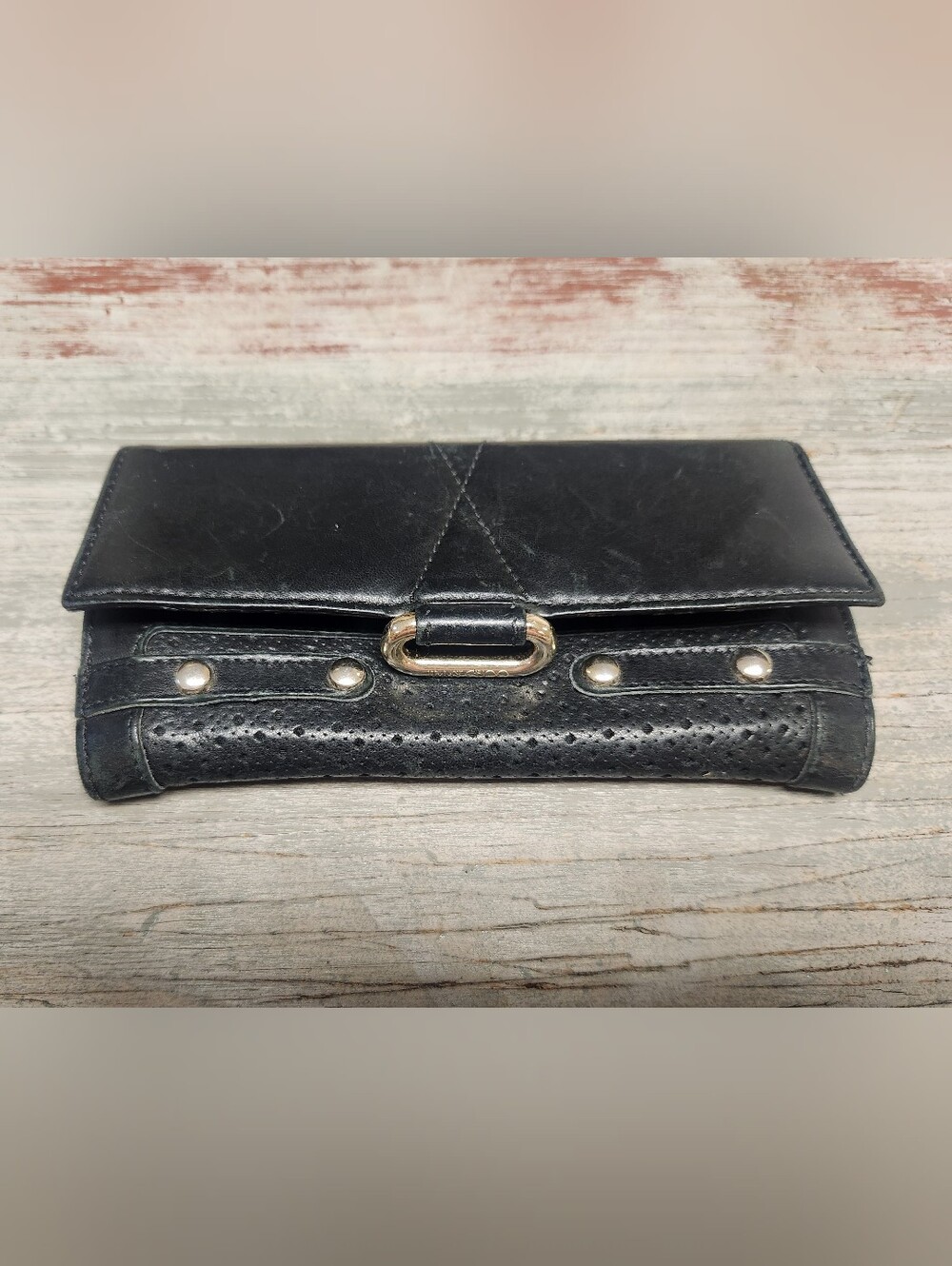 Vtg Jimmy Choo Black Wallet With COA